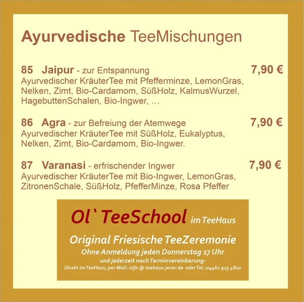 Kleine TeeListe: Ayurvedische Tees